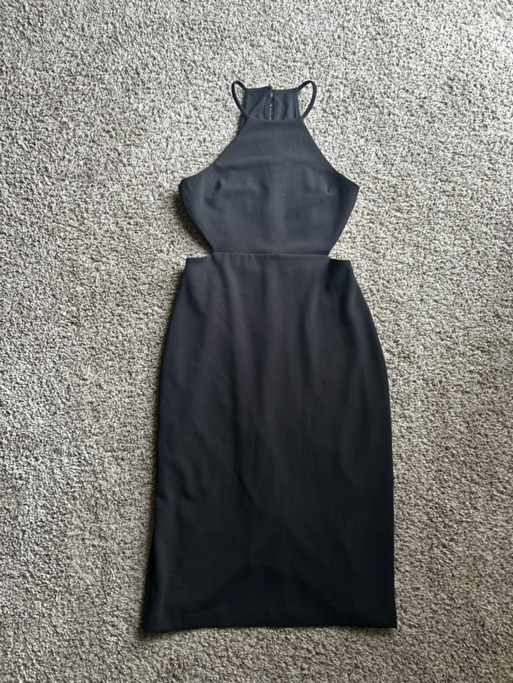 Express Black Midi Dress with Cutout Sides